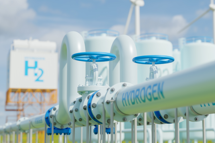 A rendering of a hydrogen pipeline (© Shutterstock/Fit Ztudio) 