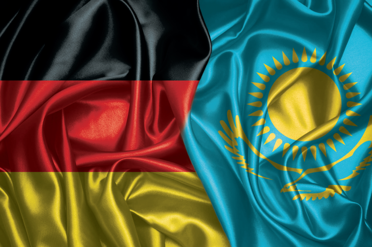 Flags of Germany and Kazahkstan (© Shutterstock/DexonDee)