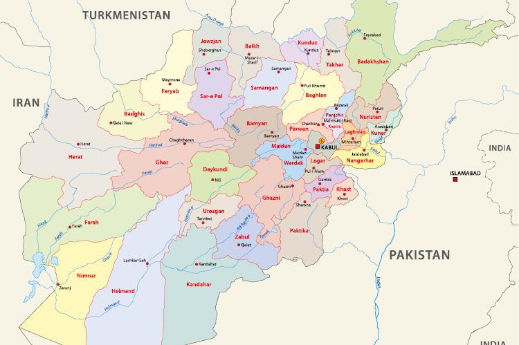 Map of Afghanistan (© Shutterstock/Rainer Lesniewski)