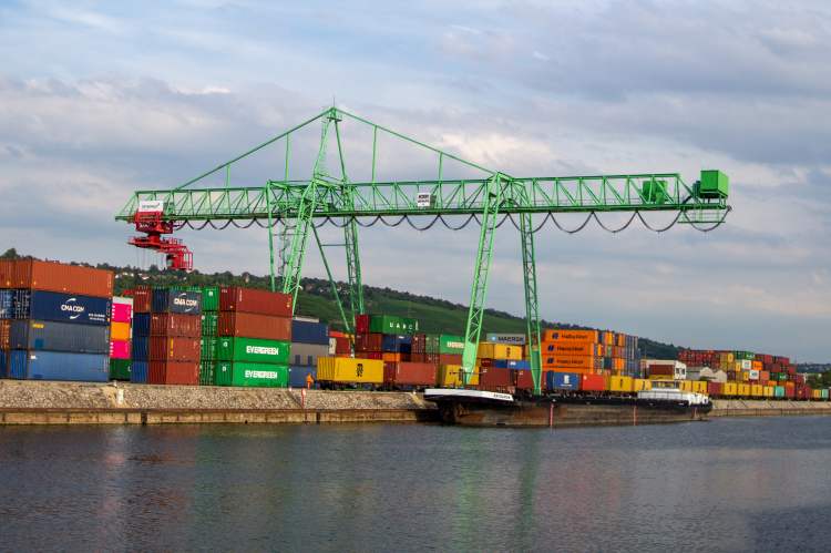 Port of Stuttgart at the river Neckar, Germany (© Shutterstock/Wirestock Creators)