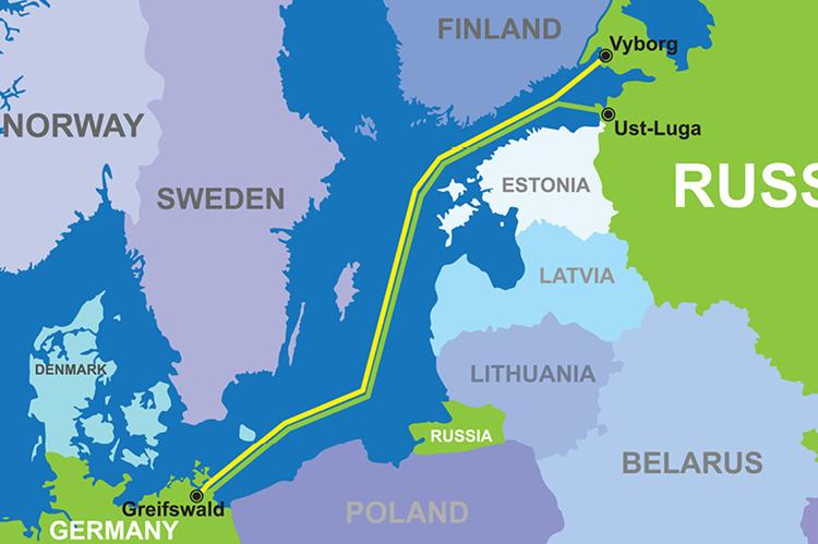 Route of Nord Stream 2 (© Shutterstock/MurzilA) 