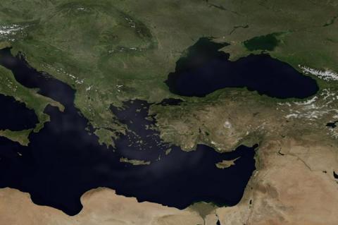 Eastern Mediterranean satelite image (© Shutterstock/Capitano Footage)