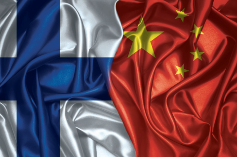 Flags of Finland & China (© Shutterstock/DexonDee)
