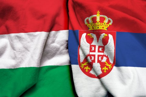 Flags of Hungary and Serbia (© Shutterstock/Aritra Deb)