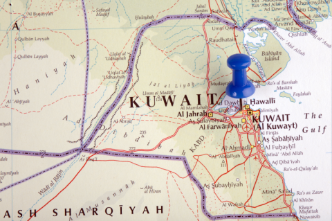 Kuwait on the map (© Shutterstock/JPstock)