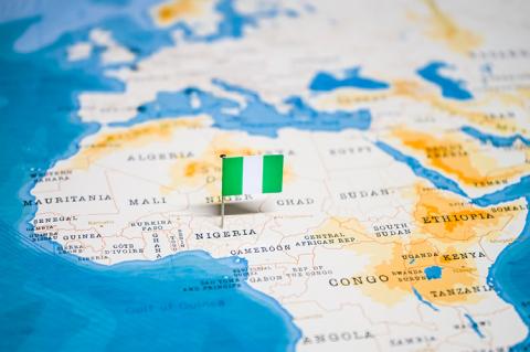 Nigeria on the Map (© Shutterstock/hyotographics) 