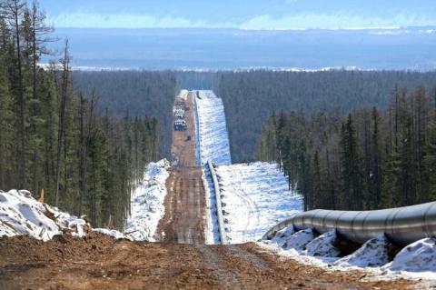 Power of Siberia gas pipeline route (copyright by Gazprom)