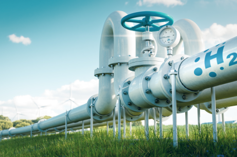 Rendering of hydrogen pipeline (© Shutterstock/petrmalinak)