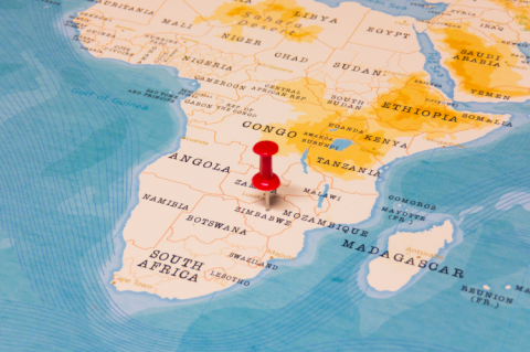 Zimbabwe on the map (© Shutterstock/hyotographics)