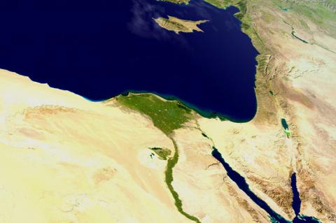 View on the Nile Delta from space (copyright by Shutterstock/Harvepino)