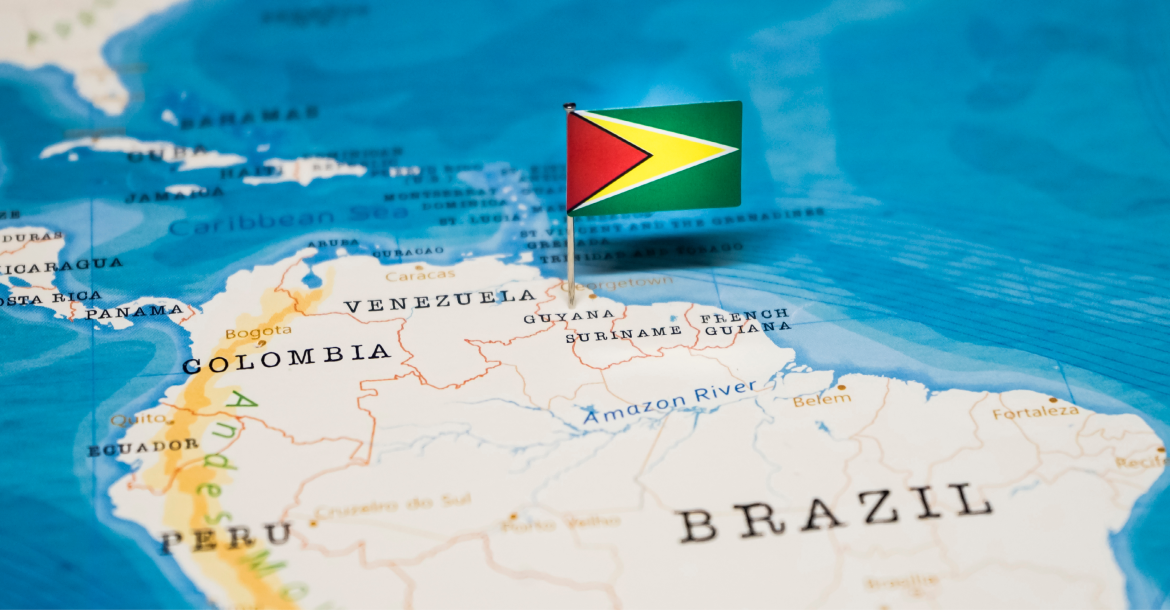 Guyana on the map (© Shutterstock/hyotographics)